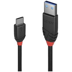 Foto van Lindy usb-kabel usb 3.2 gen1 (usb 3.0 / usb 3.1 gen1) usb-c stekker, usb-a stekker 0.15 m zwart 36914