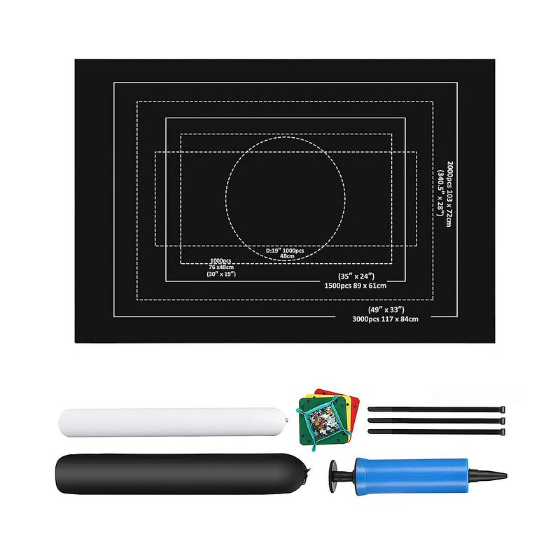 Foto van Puzzelmat 150 cm x 100 cm zwart oprolbaar