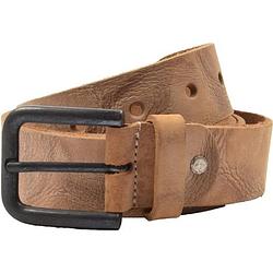 Foto van Riem - riemen - sand kleur - 4 cm - unisex - 100% leren - leder - riem maat 115