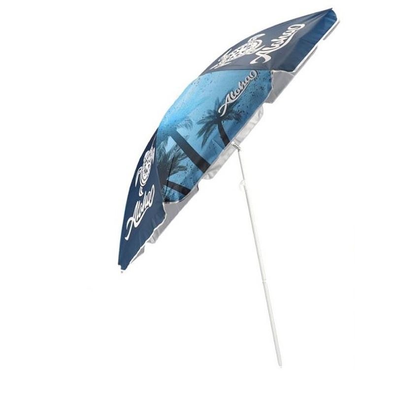 Foto van Gerimport strandparasol aloha 180 x 156 cm aluminium blauw