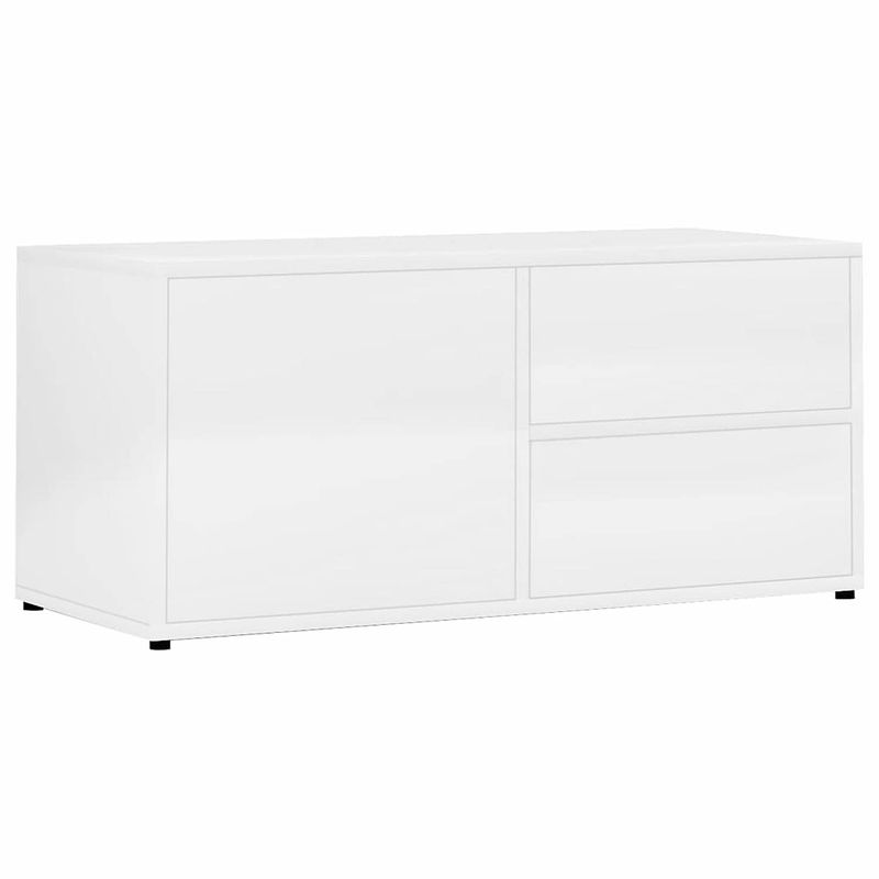 Foto van Vidaxl tv-meubel 80x34x36 cm spaanplaat hoogglans wit