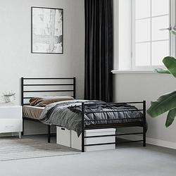 Foto van The living store bedframe klassiek metaal - 207 x 112 x 90 cm - zwart