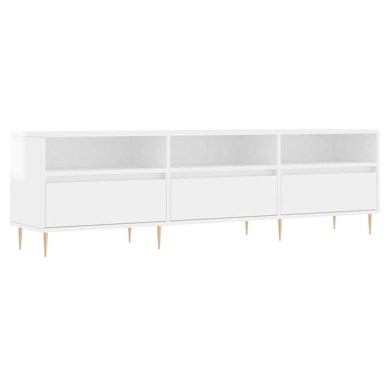 Foto van The living store tv-meubel tv-kast - 150 x 30 x 44.5 cm - hoogglans wit