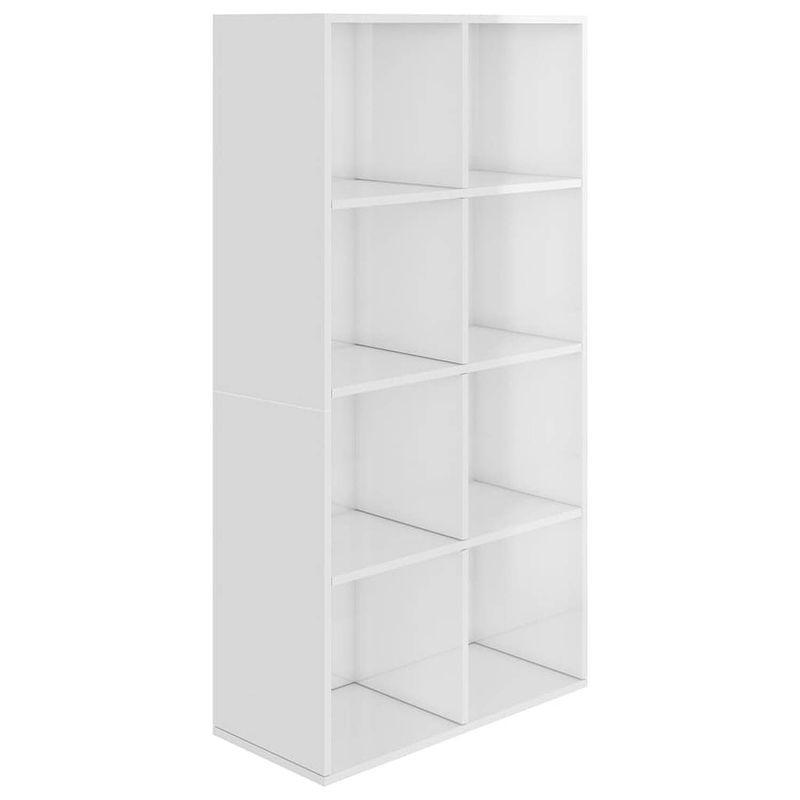 Foto van Vidaxl boekenkast/dressoir 66x30x130 cm spaanplaat hoogglans wit