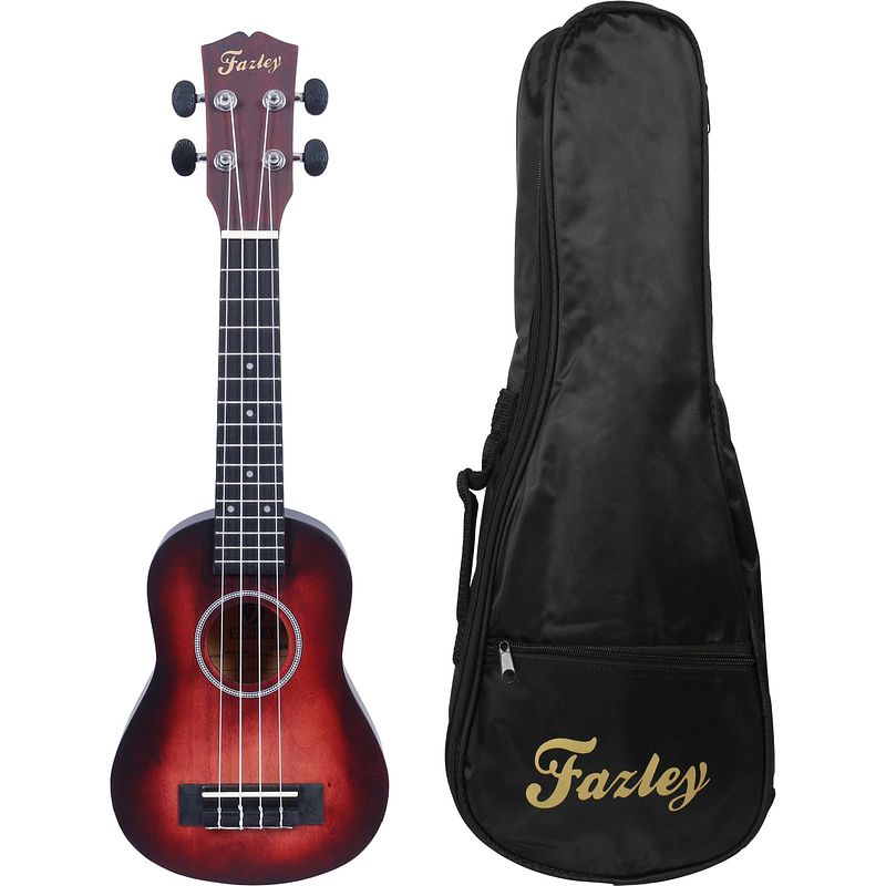 Foto van Fazley k5521-col-r colourtune sopraan ukelele + gigbag