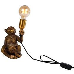 Foto van Gifts amsterdam tafellamp monkey e27 25w 28 cm polysteen goud