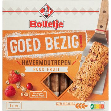 Foto van Bolletje goed bezig! havermoutrepen rood fruit 9 stuks 210g bij jumbo