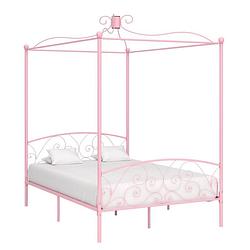 Foto van Vidaxl hemelbedframe metaal roze 120x200 cm