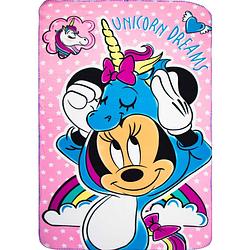 Foto van Disney minnie mouse unicorn thema fleece bank/bed deken 100 x 150 cm - plaids
