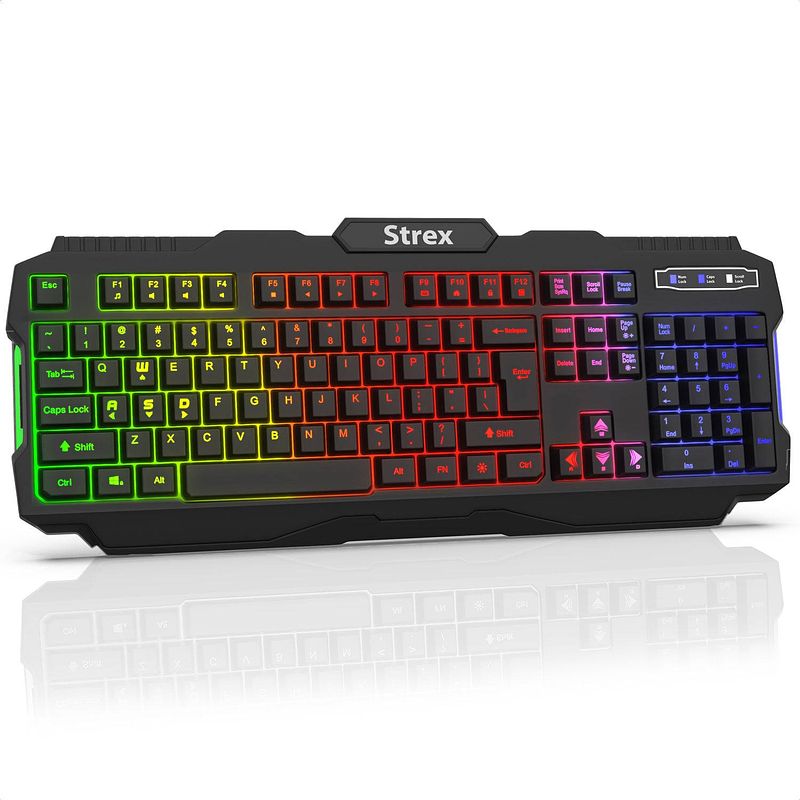 Foto van Strex gaming toetsenbord met led rgb sfeerverlichting - qwerty - game toetsenbord