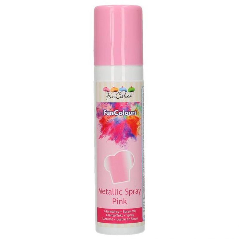 Foto van Funcakes funcolours metallic spray pink 100 ml