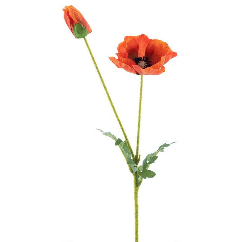 Foto van Nova nature - poppy spray soo orange 62 cm kunstbloemen