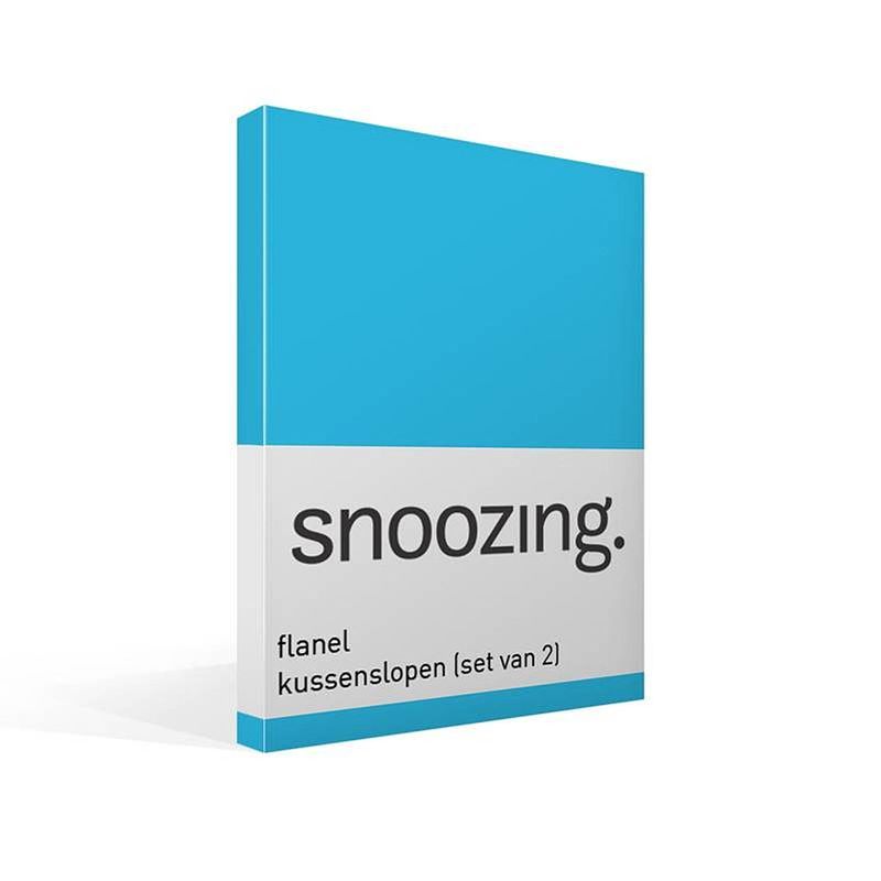 Foto van Snoozing - flanel - kussenslopen - set van 2 - 60x70 - turquoise