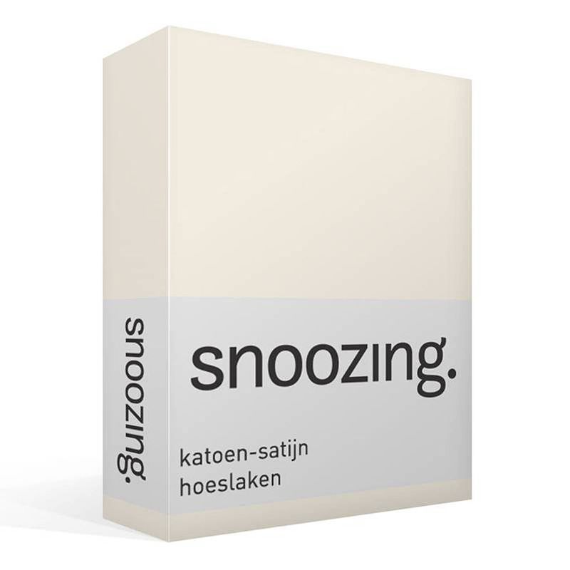 Foto van Snoozing - katoen-satijn - hoeslaken - 180x210 - ivoor