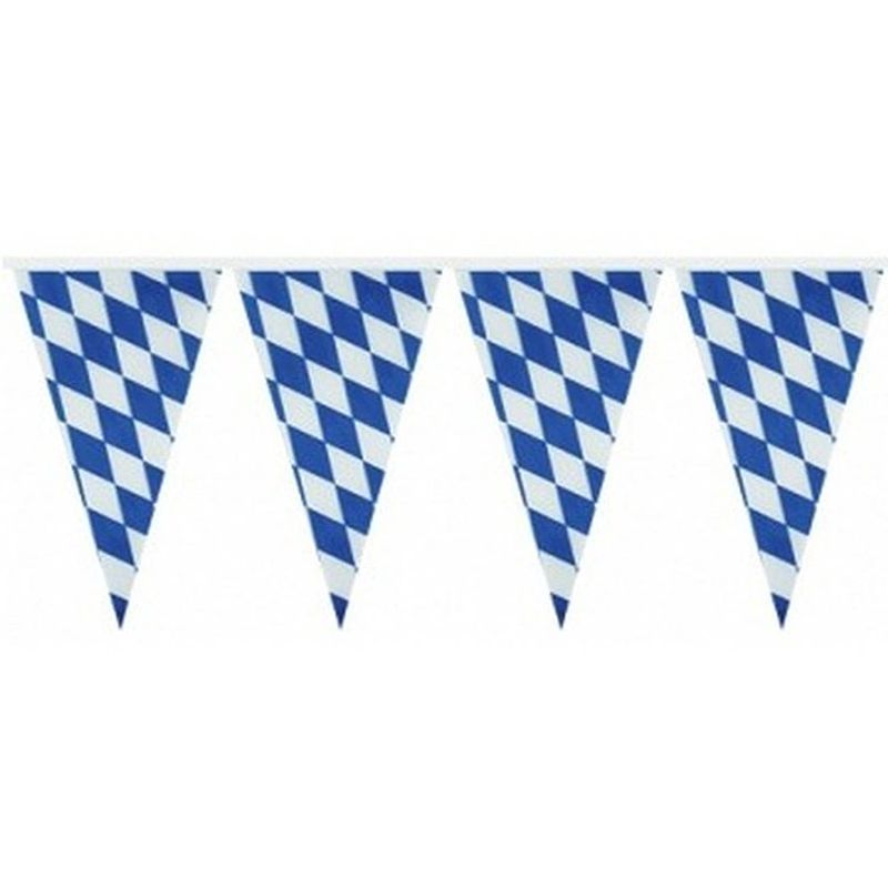 Foto van Oktoberfest 3x beieren vlaggenlijn blauw/wit 4 m - vlaggenlijnen