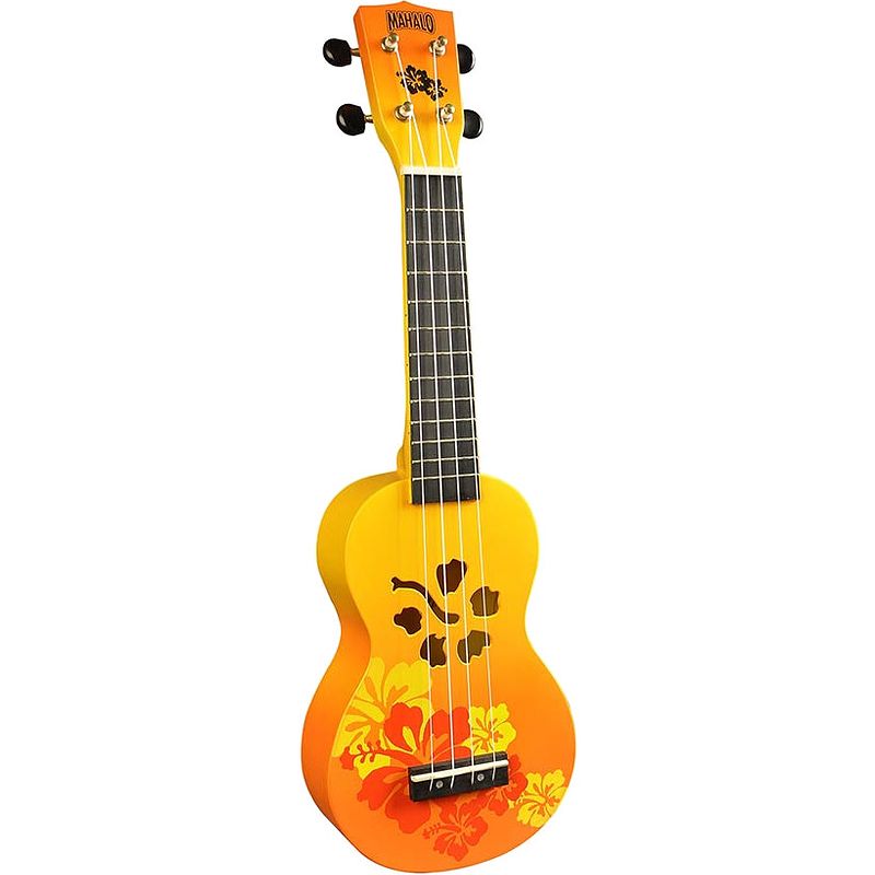 Foto van Mahalo md1hb/orb designer series hibiscus orange burst ukelele