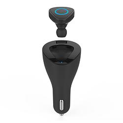 Foto van Bluetooth headset met autolader, zwart - kunststof - celly