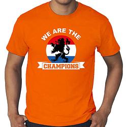 Foto van Grote maten oranje fan shirt / kleding holland kampioen met leeuw ek/ wk voor heren 4xl - feestshirts