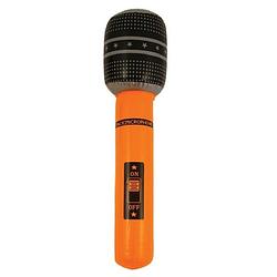 Foto van Neon oranje opblaasbare microfoon 40 cm - opblaasfiguren