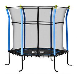 Foto van Kindertrampoline met veiligheidsnet - trampoline - buitenspeelgoed - ø162cm - blauw