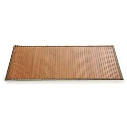 Foto van Badkamer vloermat anti-slip bamboe 50 x 80 cm met grijze rand - badmatjes