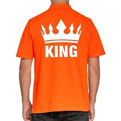 Foto van Koningsdag polo t-shirt oranje king voor heren m - feestshirts