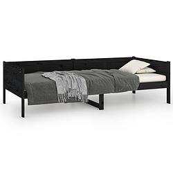 Foto van The living store slaapbank massief grenenhout zwart 90x190 cm - bed