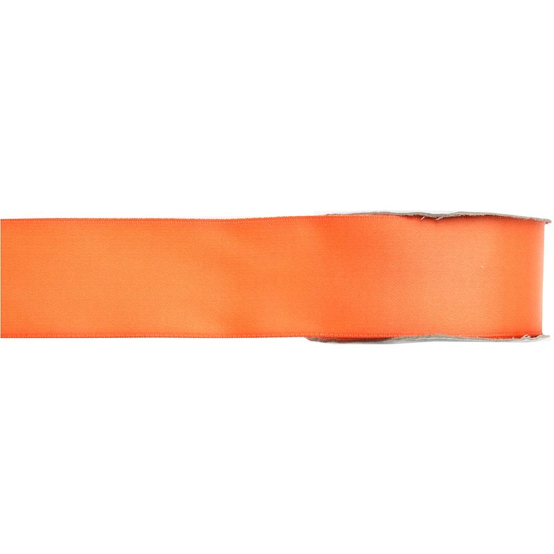 Foto van 1x hobby/decoratie oranje satijnen sierlinten 1,5 cm/15 mm x 25 meter - cadeaulinten