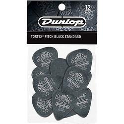 Foto van Dunlop tortex pitch black standard 0.50mm 12-pack plectrums
