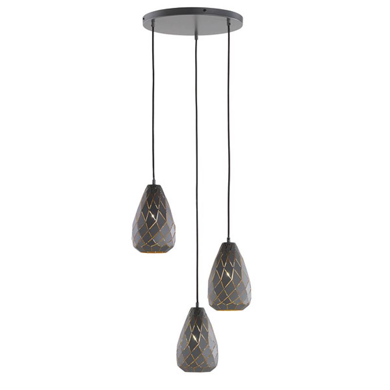 Foto van Moderne hanglamp onyx - metaal - grijs