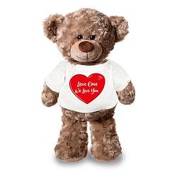 Foto van Lieve oma we love you pluche teddybeer knuffel 24 cm met wit t-s - knuffelberen