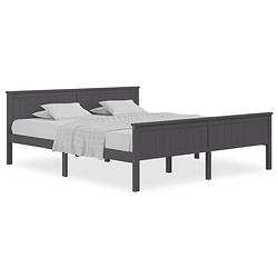 Foto van Vidaxl bedframe massief grenenhout grijs 180x200 cm