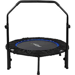 Foto van Physionics- fitness trampoline - diameter 101 cm, in hoogte verstelbare handgreep, tot 150 kg, inklapbaar - mini-tram...