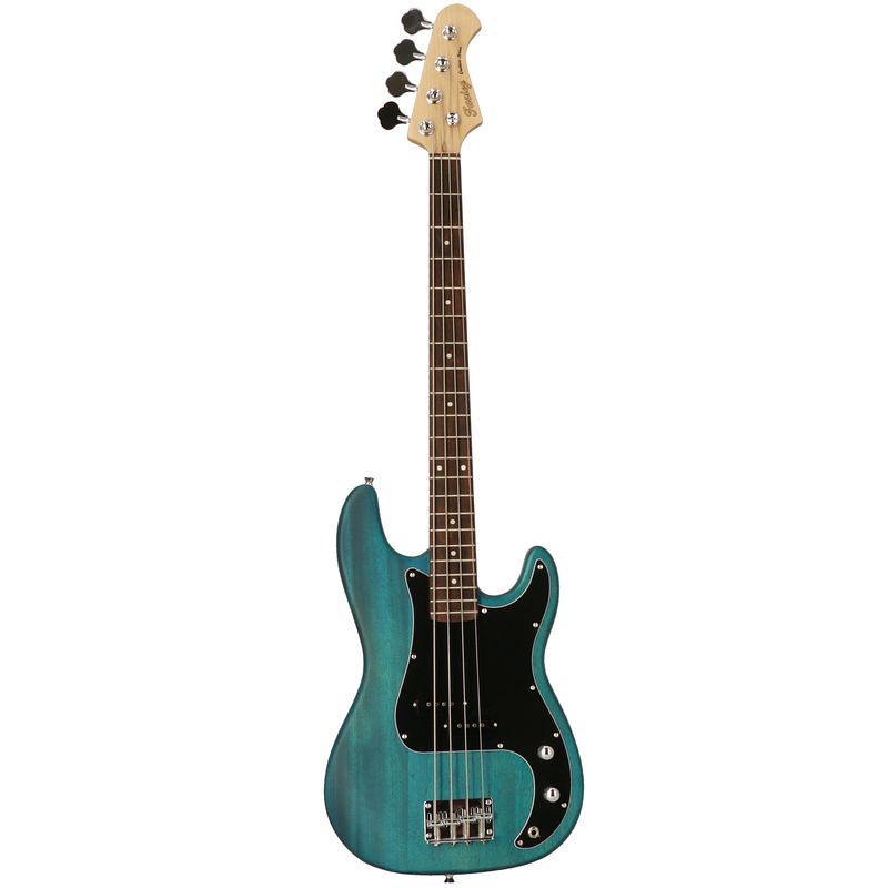 Foto van Fazley outlaw series peacemaker basic blue elektrische basgitaar met gigbag