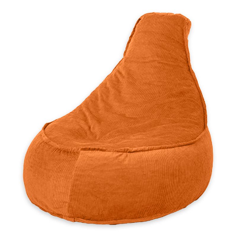 Foto van Bobbel home - zitzak stoelvorm - santiago - ribstof - zitstoel - junior - 100 liter - curduroy - voor binnen - oranje