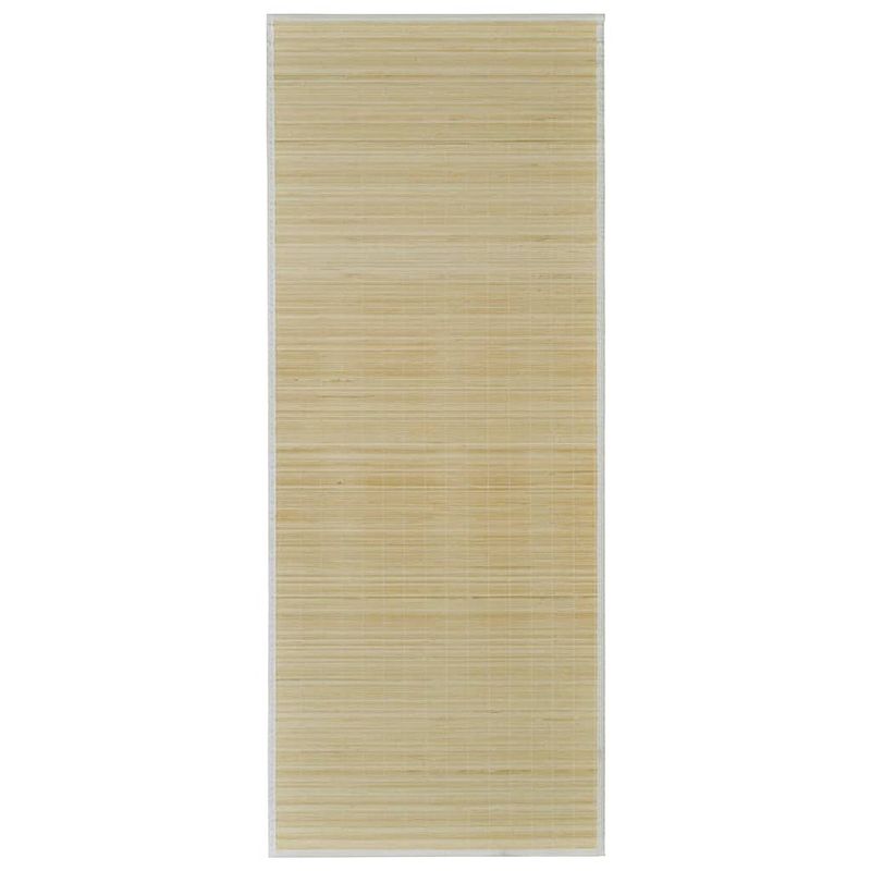 Foto van The living store bamboe tapijt - naturel - 100x160 cm - anti-slip pvc-onderkant