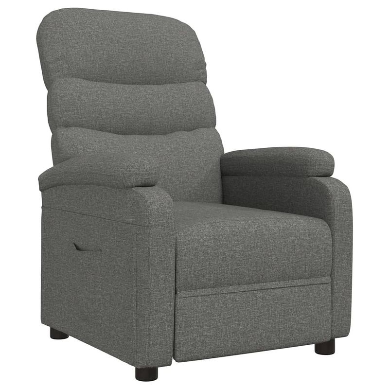 Foto van The living store verstelbare fauteuil - donkergrijs - 71 x 95 x 99.5 cm - stof - ijzer - multiplex