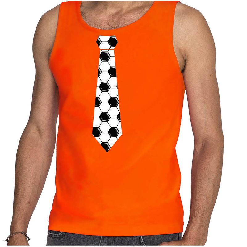 Foto van Oranje fan tanktop / kleding holland voetbal stropdas ek/ wk voor heren l - feestshirts