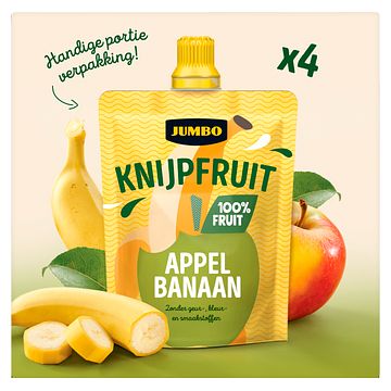 Foto van Jumbo knijpfruit appel banaan 4 x 90g