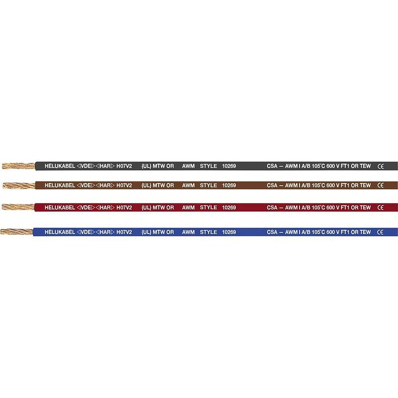 Foto van Helukabel 64187-500 draad h07v2-k 1 x 10 mm² zwart 500 m