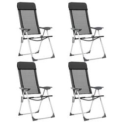 Foto van Vidaxl campingstoelen inklapbaar aluminium zwart 4 st
