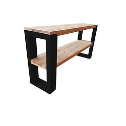 Foto van Wood4you - sidetable neworleans roastedwood - - zwart - eettafels 130 cm - bijzettafel