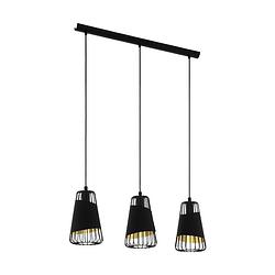 Foto van Eglo austell hanglamp - e27 - 76,5 cm - zwart/goud