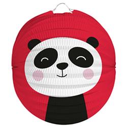 Foto van Folat lampion panda - 22 cm - rood - papier - feestlampionnen