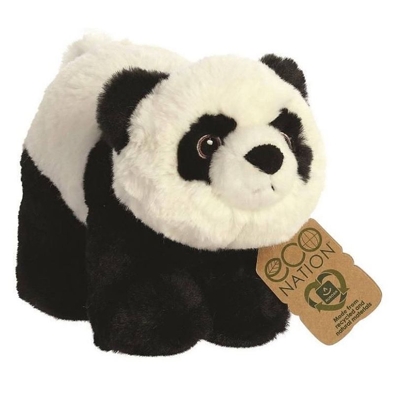 Foto van Aurora knuffel eco nation panda 23 cm pluche zwart/wit