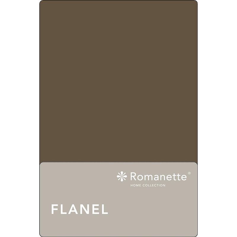 Foto van Romanette flanel laken - 100% geruwde flanel-katoen - 2-persoons (200x260 cm) - taupe
