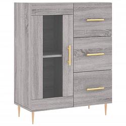 Foto van Vidaxl dressoir 69,5x34x90 cm bewerkt hout grijs sonoma eikenkleurig