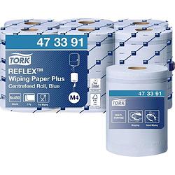 Foto van Tork 473391 reflex-sterke multifunctionele papieren doekjes blauw m4