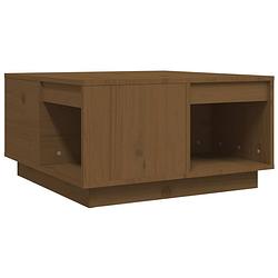 Foto van The living store houten salontafel - massief grenenhout - bijzettafel - 60 x 61 x 32.5 cm