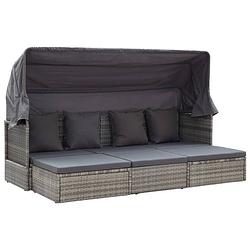 Foto van Vidaxl tuinbed met luifel poly rattan gemengd grijs